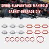 6 PCS 33mm OEM design by aluminum For BMW Swirl Flap Blanking Plates seal with intake manifold gasket 6 cylinder HT-IMK02