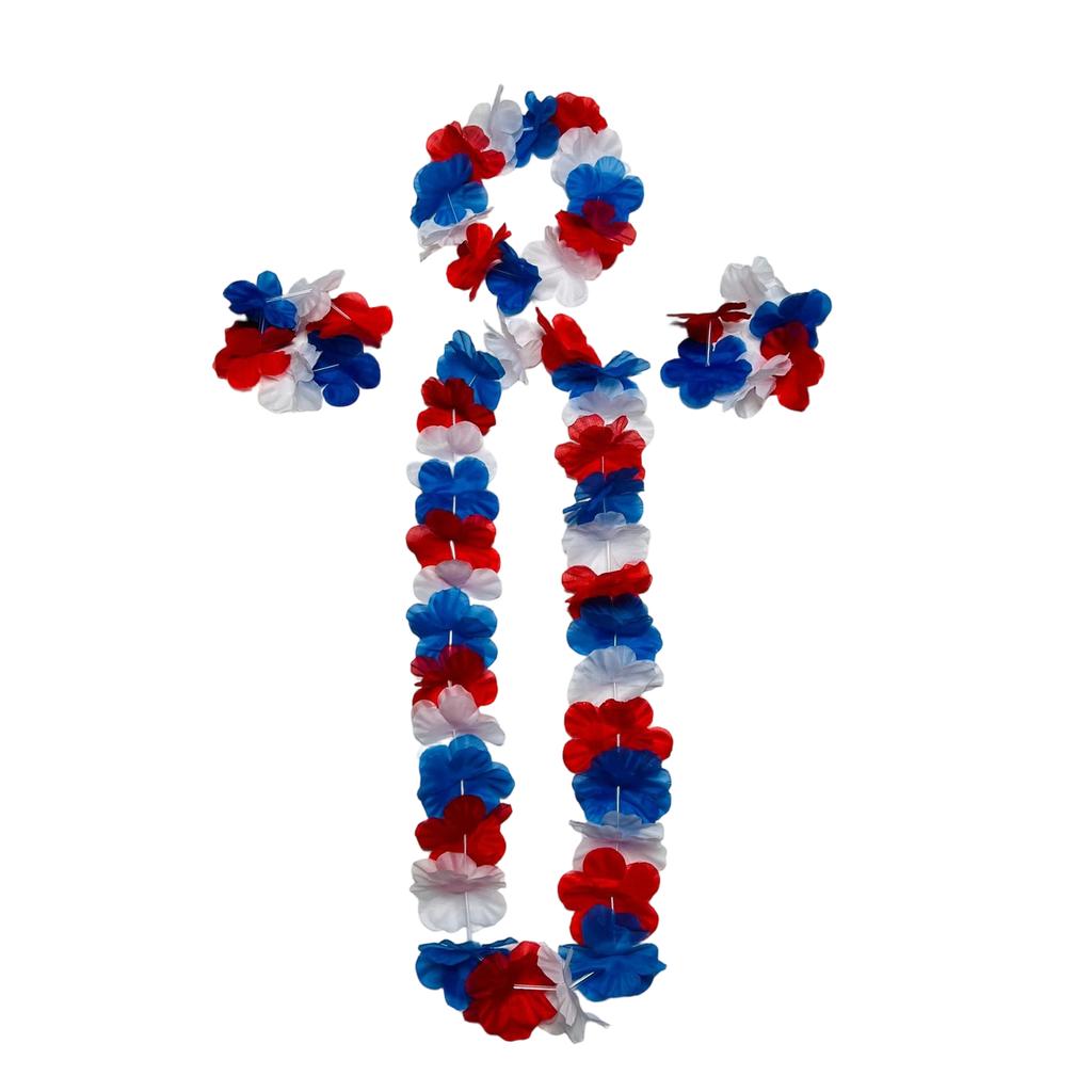 Independence Day Patriotic Floral Print Set - Adult Party and Dance Outfit