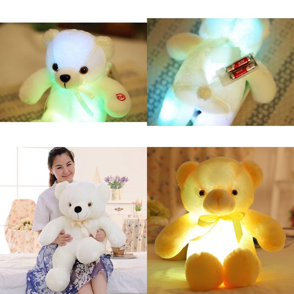 Adorable Teddy Bear Plush Toy With Led Colorful Lights Small Size Long Plush Flashing Function