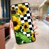 Checkerboard Sunflower Phone Case For iPhone 17 Air 16 14 13 11 15 Pro Max mini 15 16 Plus 16e Protective Cover