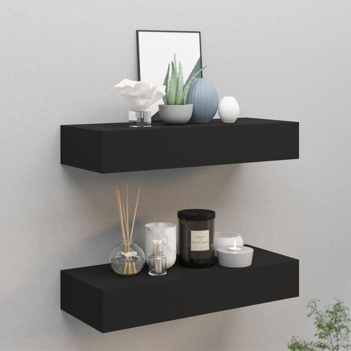 VidaXL 2x Wall-Mounted Drawer Shelves Floating Shelves Hanging Wall Supports Living Room Lounge House Interior 330258