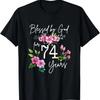 Blessed By God For 74 Years Rose Flower Happy 74th Birthday T-Shirt