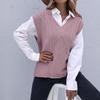Korean Style Women's V-neck Cable Knit Pullover Vest - Early Autumn 2026 Collection
