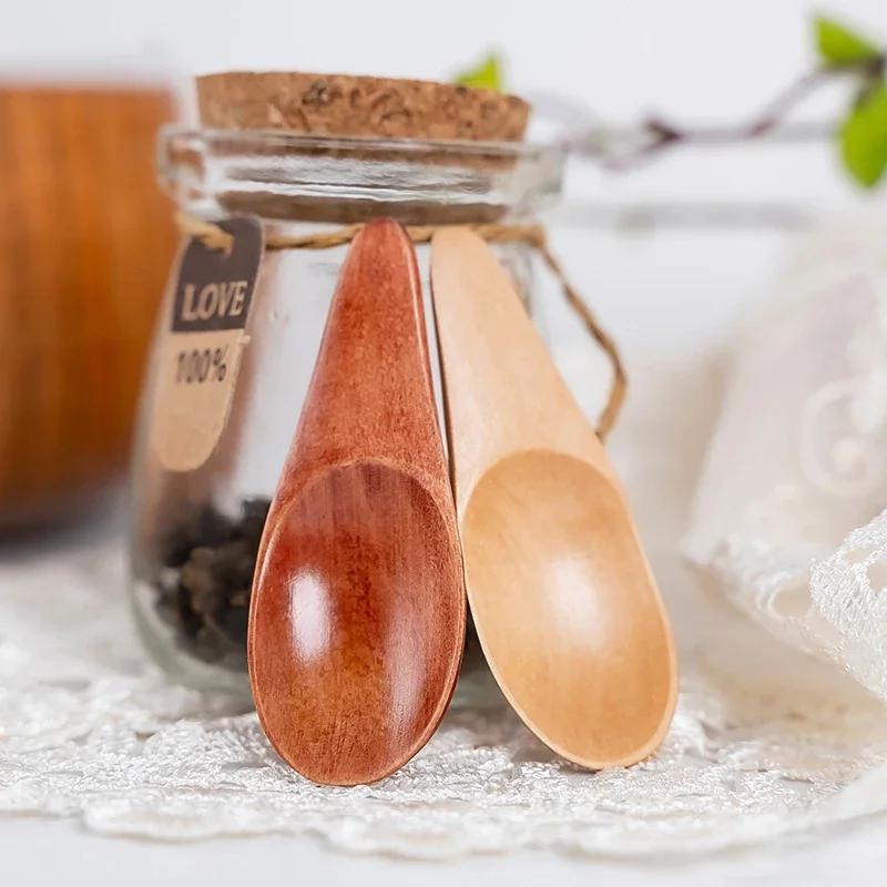 Mini-Teelöffel aus Holz Kurzer Griff Gewürzschaufel Besteck Kaffee Tee Kleiner Zuck Löffel Kaffeelöffel Küchenlöffel Werkzeuge