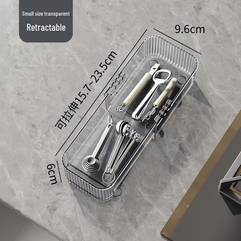 Retractable Drawer Organizer with Built-in Dividers for Vanity, Kitchen, and Office