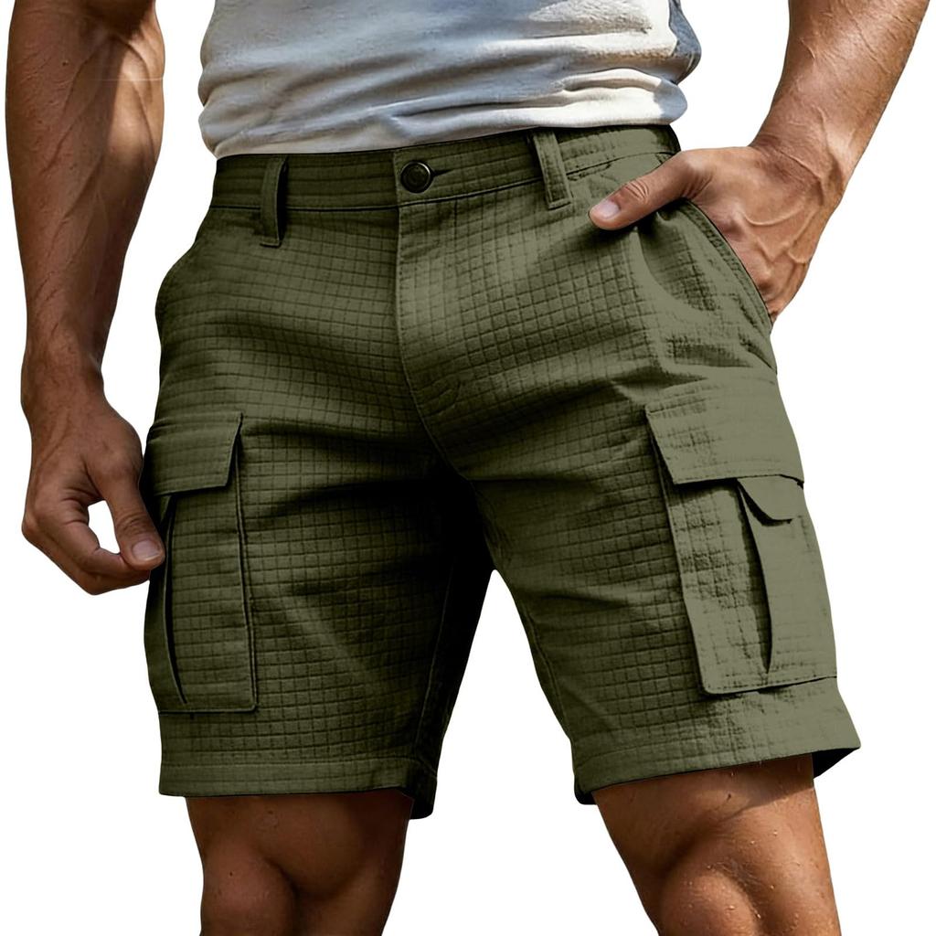Pantalones Cortos Cargo para Hombre Diseño de Múltiples Bolsillos Corte Holgado Estilo Casual Tejido Duradero para Actividades al Aire Libre