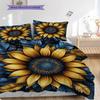 Sunflower Pattern Bedding Quilt Set Quilt Cover Pillowcase Home Decoration Birthday Gift (1 * Duvet Cover + 2 * Pillowcase, Without Core)