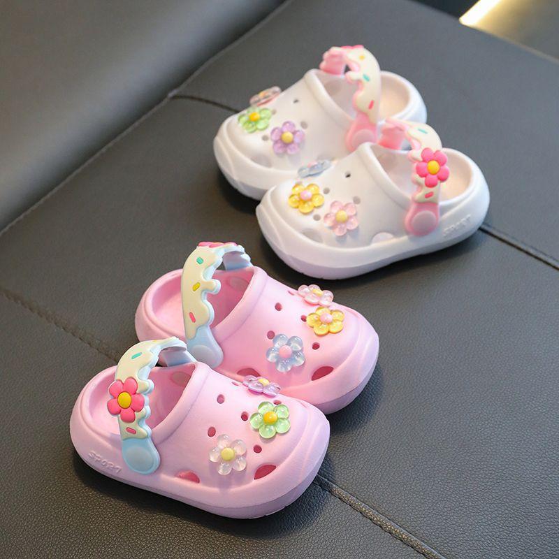 Summer Kids Sandals Girls Cartoon Baby Slippers Flat Summer Cartoon Children's Shoes
