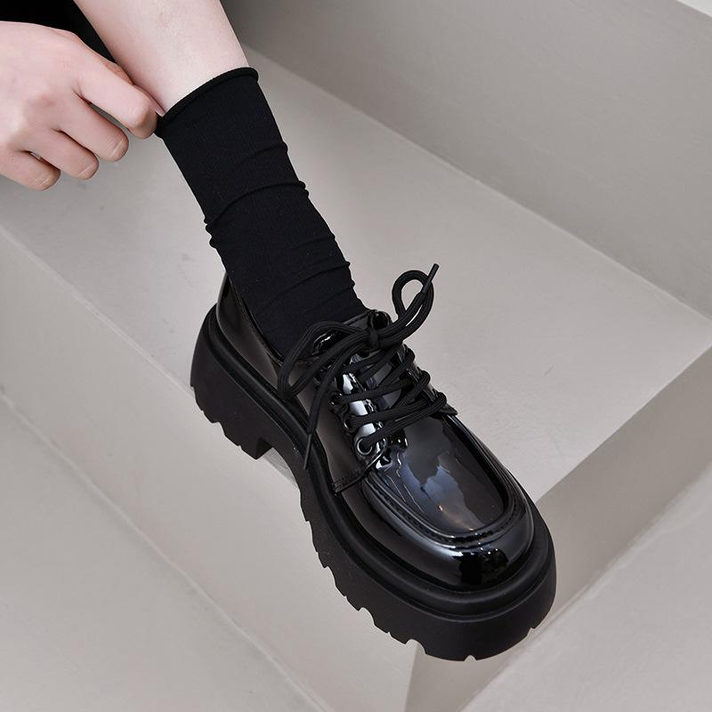 Retro small leather shoes women's summer platform versatile new college style with skirt thick heel Mary Jane single shoes