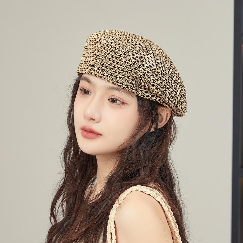 Spring and summer new sweet versatile beret women's light luxury high-end sense breathable face small painter hat