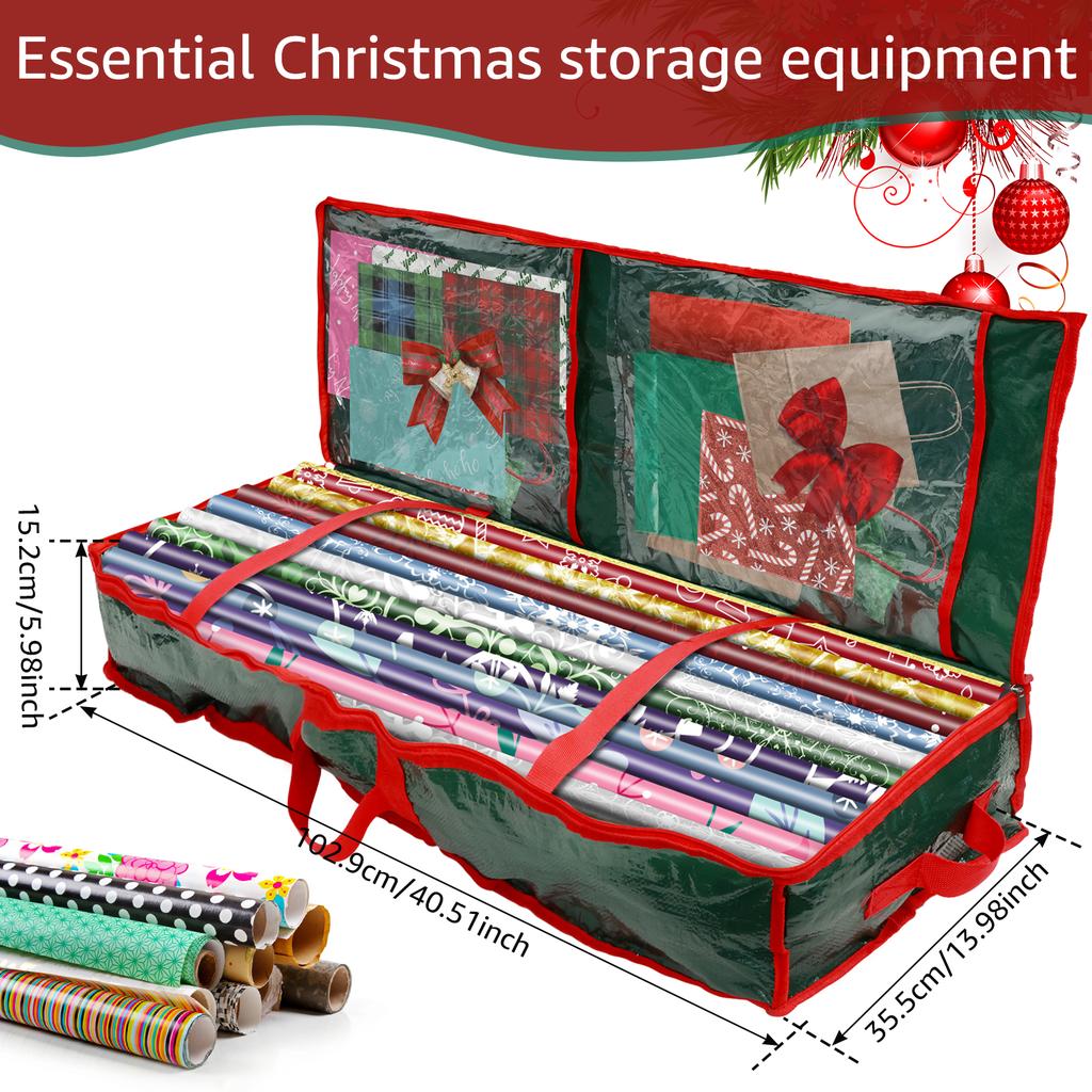 Wrapping Paper Storage Container Large Capacity Gift Wrap Organizer Waterproof Christmas Wrapping Paper Storage Bag Foldable