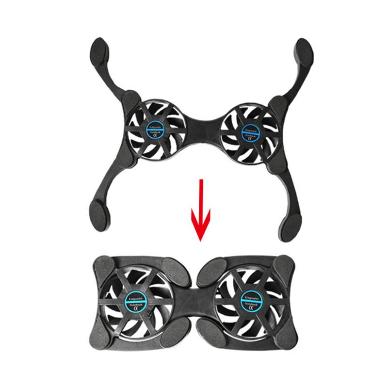 

Портативный складной двойной охлаждающий вентилятор USB тихий радиатор подставка радиатор охлаждения ноутбука аксессуары чёрный