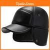 Ushanka Plush Hat Pu Leather Cap Winter Outdoor Warmth Ear Gifts Protection