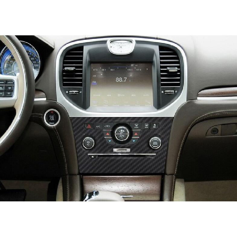 Carbon Fiber Air Condition Switch &Storage Box Cover Trim For Chrysler 300 10-14