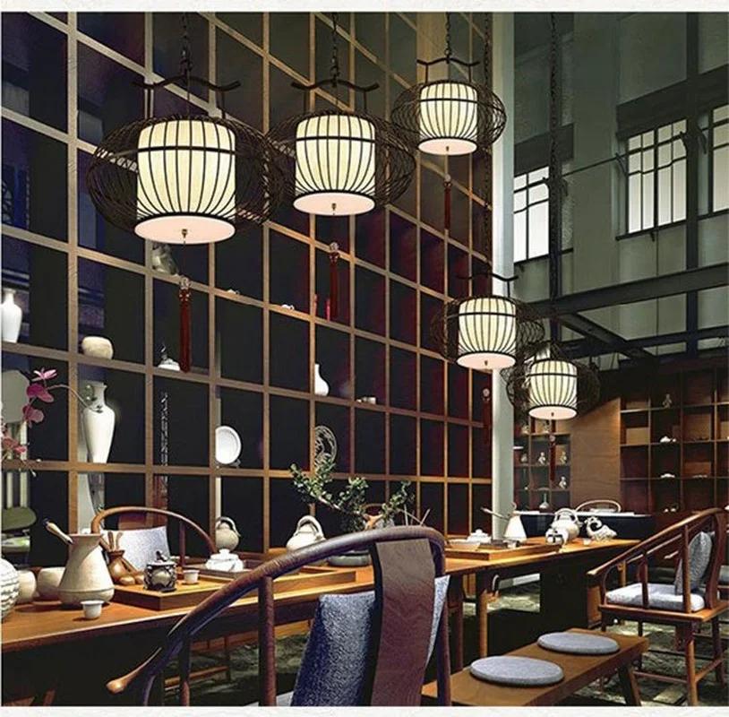 Chinese Style Pendant Lights Lantern Led Hanging Lamp for Study Living Room Light Fixtures Loft Industrial Home Decor Luminaire