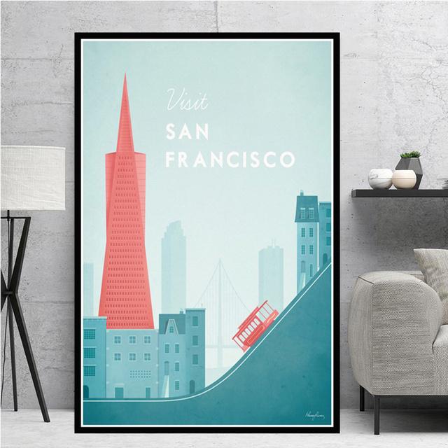 Modern Minimalist City Travel London Los Angeles Miami New York Canvas Painting Wall Art Picture Nordic Decoration Home Decor