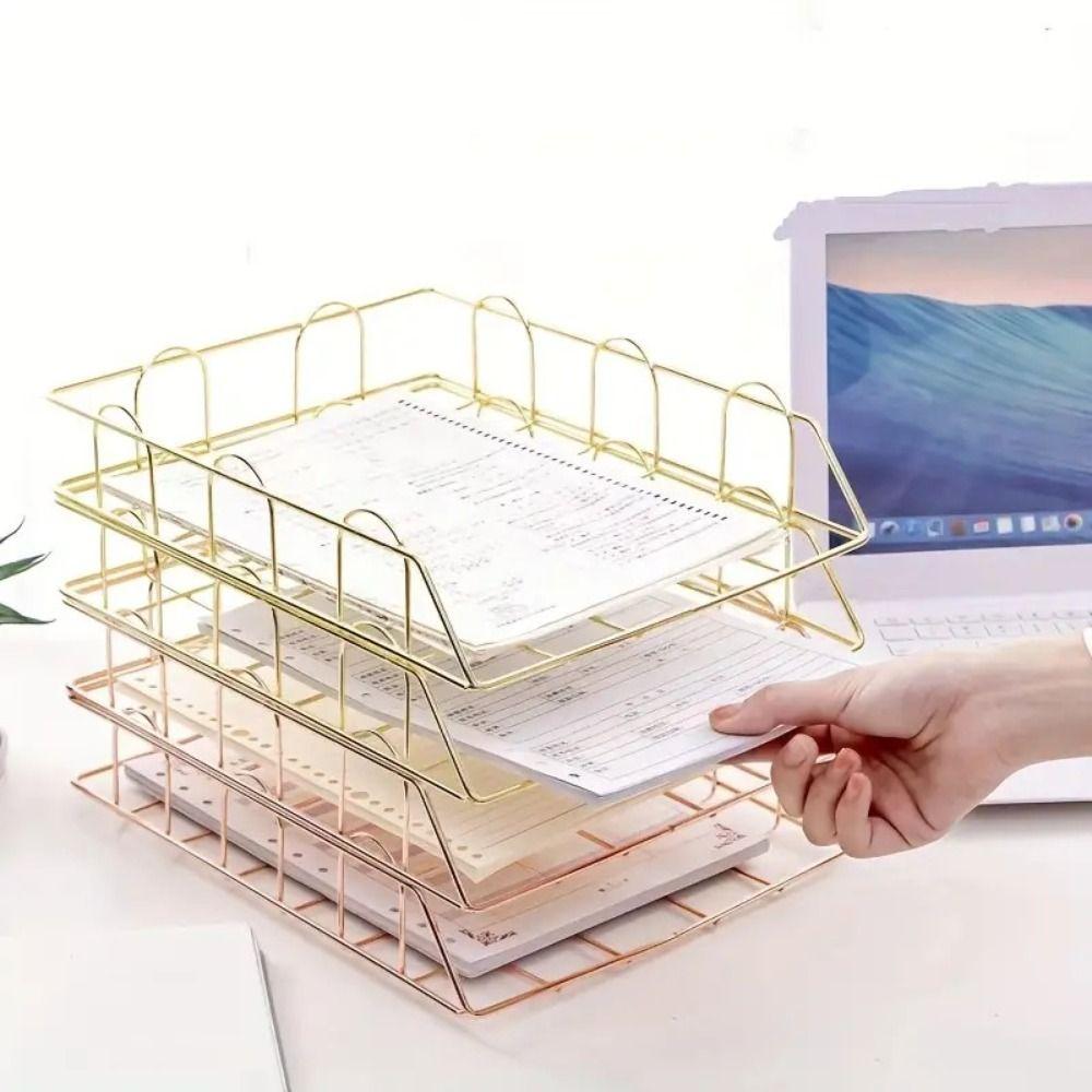 Storage Basket Stackable File Folder Pen Holder Paper File Document Organizer  Home
