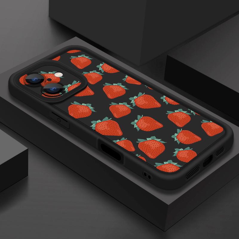 Luxury Fruits Pattern Phone Case For iPhone 16 16e 15 14 13 12 Pro Max Plus 11 Clear TPU Shockproof Cover