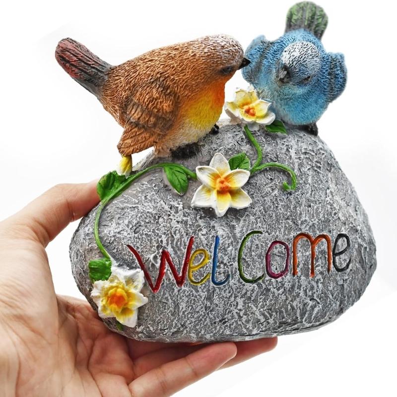 Realistic Bird Statue Resin Outdoor Garden Decoration Welcome Sign Sculpture For Garden Yard Lawn Decoration Gift