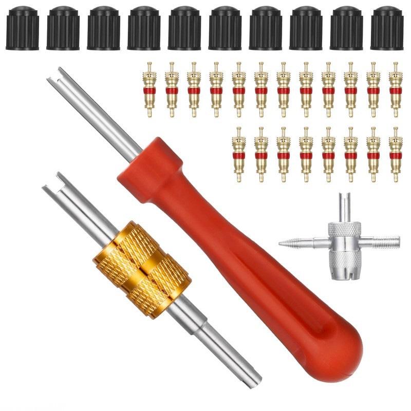 Electric Car Tire Valve Core Wrench Set: Four-in-One Repair & Installation Tool