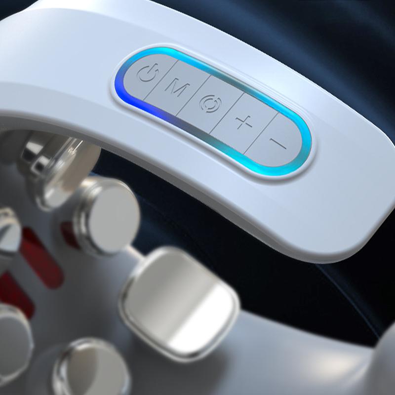Heated Neck And Shoulder Massager Electric Cervical Pulse Device With Adjustable Intensity For Deep Neck Muscle Relief