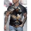 Fun 3D Digital Printed Animal Pattern Men's Street Round Neck Short Sleeved T-shirt