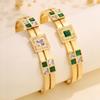 Square Emerald Stretch Open Stylish Elegant Wagford Bracelet