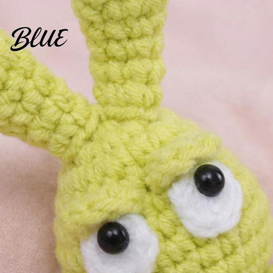 Anniversary Gift for Her Hand-Crocheted Proud Bunny Keychain Cute Handmade Crochet Rabbit Charm Pendant Soft Wool Plush Pendant Multi‑use