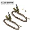 2x Run Rig Leadcore Návazec Kaprový Vlasec Camo Zelený/Camo Hnědý Pletená Šňůra Pro Kapra Koncová Montáž Příslušenství