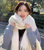 Korean Style Imitation Cashmere Plaid Scarf - Women's Warm, Thick, and Versatile Neck Warmer for Fall and Winter.