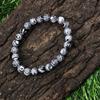 8mm Black Malachite Gemstone Handmade Beads Jewelry Partywear Stretch Bracelet 7.5" For Her/Him RBB-15