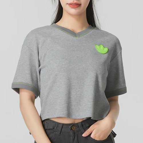 Adidas Originals Women's Cropped Short-Sleeve T-Shirt Gray JJ4366