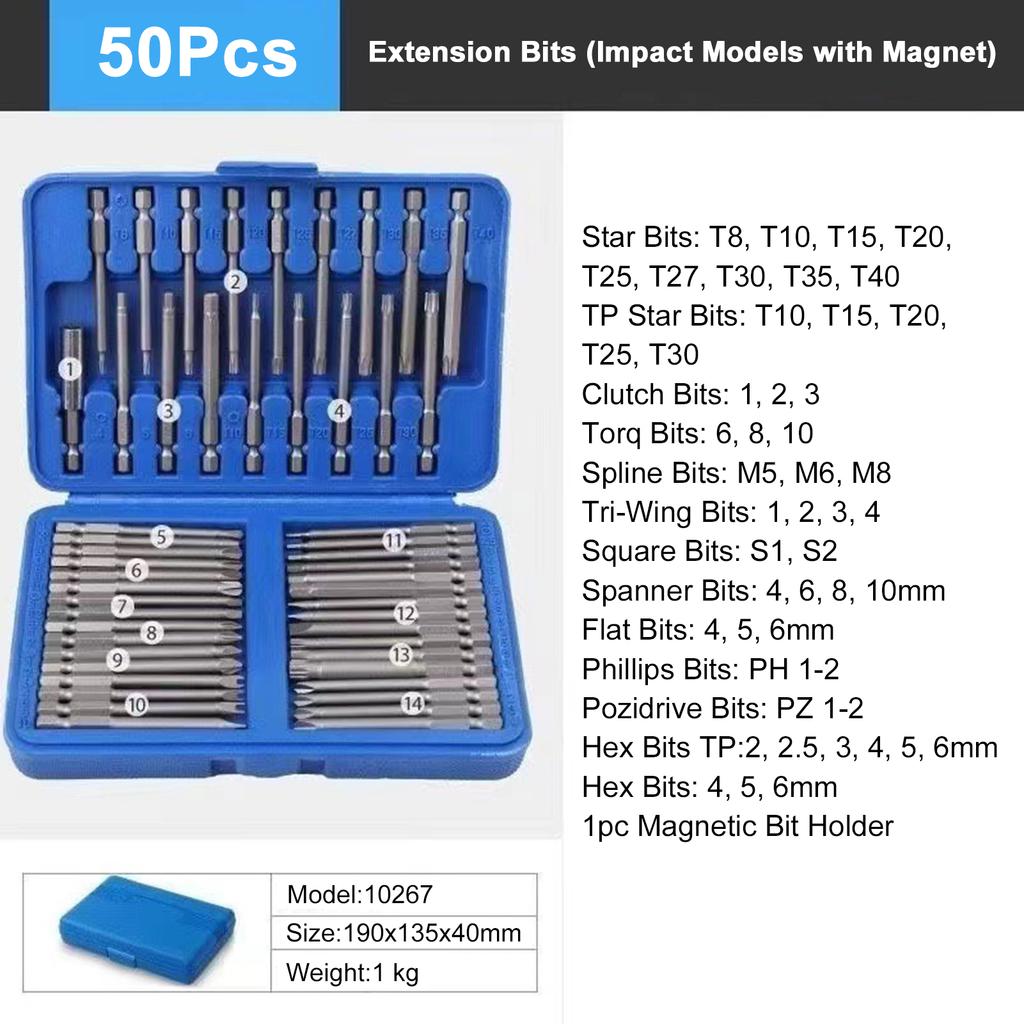 50Pcs Screwdriver Bit Set Security Bit Set Extra Long Magnetic Driver Kit Drill Screwdriver Bit Set Screw Driver Bits