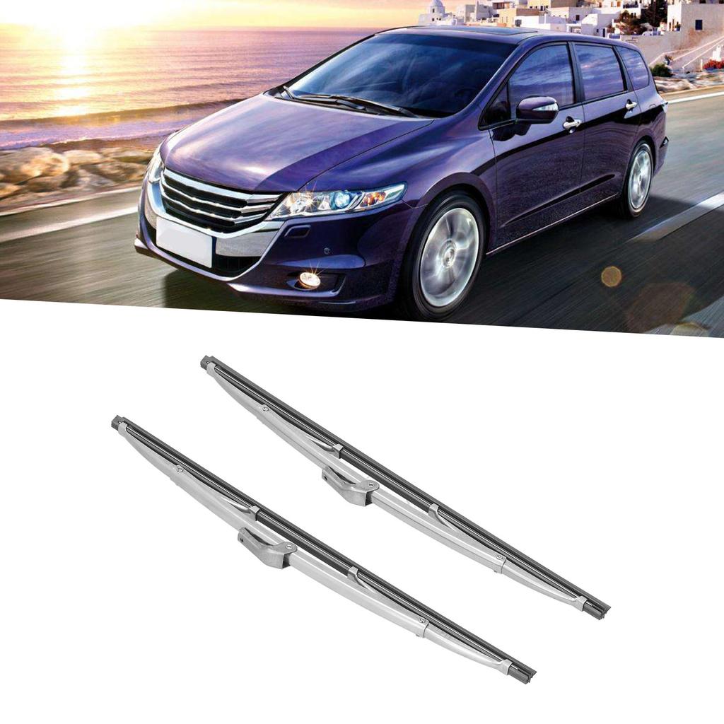 12in/30.48cm Front Wiper Blades Stainless Steel Polished Silver for Car Windscreen Wiper Blades Car Parts