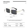 Vintage Fashion 2021 New Sunglasses Rimless Frameless Rectangle Shades Gradient UV400 Summer Traveling Sun Glasses for Women