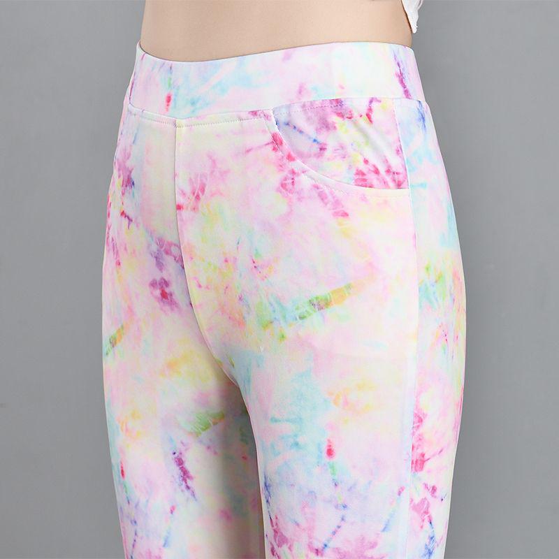 Cuihua 2024 Elastic Waist Slimming Plaid Pencil Pants for Women