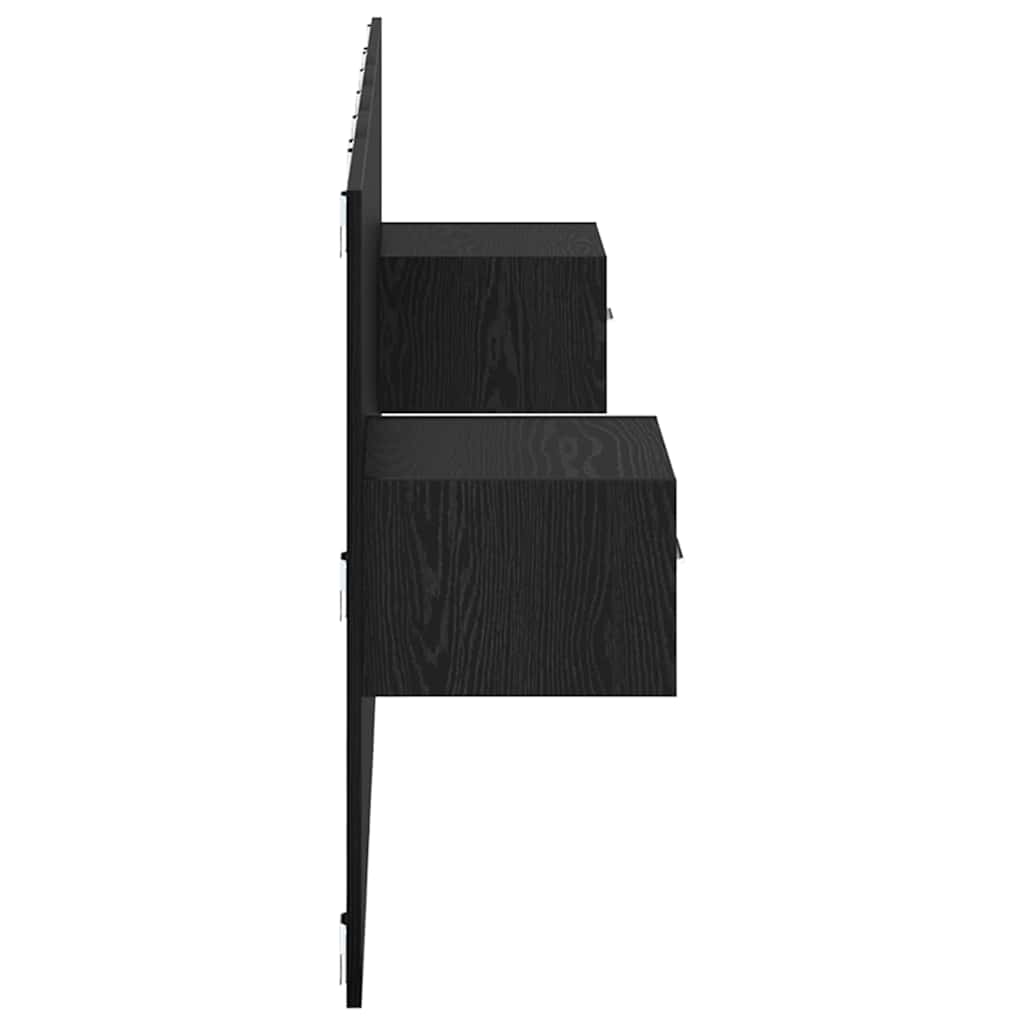 Headboard with Cabinets 3 Pcs Black Oak Effect Particleboard