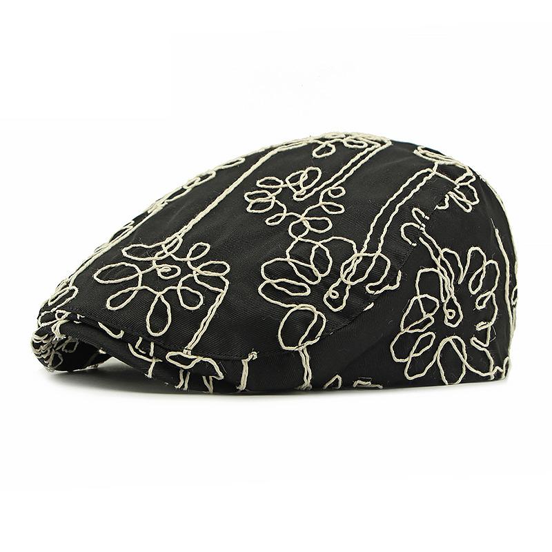 Flower Beret Women's British Vintage Peaked Cap Progressive Cap