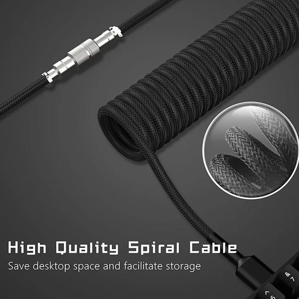 USB Port a Mechanical Keyboard Coiled Cable Mechanical Keyboard Coiling Cord  Computer Accessories