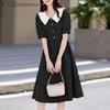 ZANZEA Women Casual Splice Doll Collar Summer Short Sleeve Dress