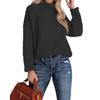 Fashionable Women's High-neck Knitted Sweater With Long Sleeves And Rolled Hem