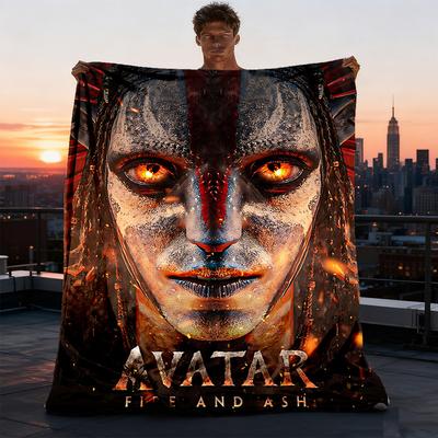 1pc Avatar Fire and Ash Outdoor Flannel Blanket, Cozy & Warm Soft Te Playful Design, Napping Camping,