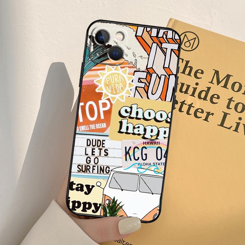 Surf Beachy Blue Summer Collage Phone Case For iPhone 17 16 15 14 13 11 12 Pro Max Mini XR 16e 15 16 Plus 17 Air Full Cover