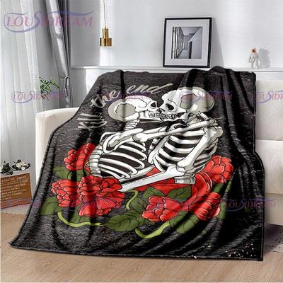 Decke mit Aufdruck „Blume der Liebe“, rote Rose, Lieblingsblumendecke des Mädchens, Zuhause, Sofa, Nickerchen, Flanelldecke, Decke zum Fernsehen