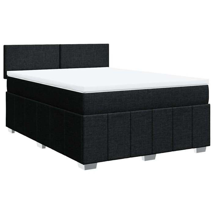 VidaXL Sommier à lattes de lit avec matelas Noir 140x200 cm Tissu 3289386