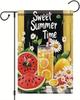 Sweet Summer Time Garden Ag Double Sided 12 X 18 Watermelon Lemonade Rustic Yard Decoration Seasonal Outdoor Banner for Po EEL
