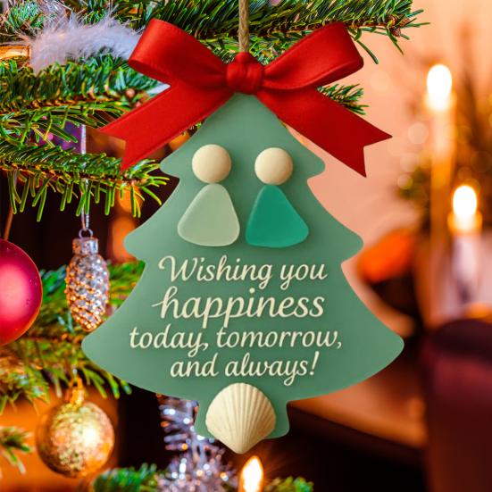 Strom/Ponožka Tvarované Mořské Sklo Přátelství Dekor Ručně Vyráběná Pobřežní Vánoční Závěsná Ozdoba na Vánoce Sváteční Domácí Dekorace