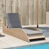 Vidaxl Sun Lounger With Cushion, Beige, 60X205X73 Cm, Poly Rattan
