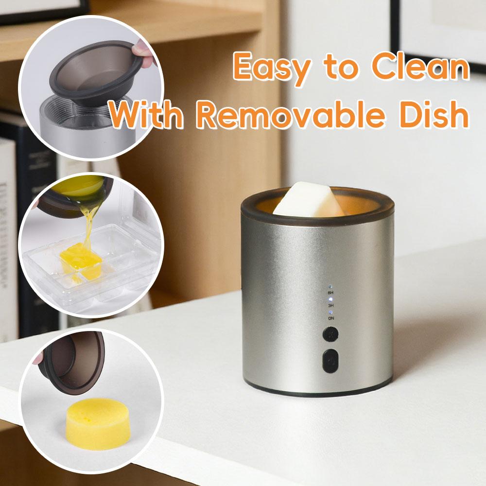 Wax Melt Heater Metal Wax Heater for Aromatherapy Wax Electric Aromatic Candle Oil Burner 2-in-1 USB Plug