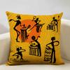 African Oil Painting Cushion Cover Dancing Girl Art Painting Sofa Decorative Pillowcase Home Living Room Pillow Cover 45x45cm